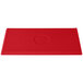 A red rectangular Tablecraft cast aluminum platter with a logo on it.