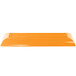 An orange rectangular Tablecraft cast aluminum platter.