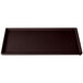 A black Tablecraft rectangular cast aluminum cooling platter with a brown speckled border.
