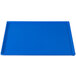 A blue rectangular Tablecraft cast aluminum cooling platter with white speckles.