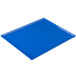 A blue rectangular cast aluminum Tablecraft cooling platter.
