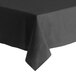 A Hoffmaster black Linen-Like table cover on a table with a white background.