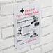 A white poster with black text and illustrations for a choking adult including Heimlich instructions.