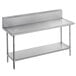 Advance Tabco VKS-306 Spec Line 30" x 72" 14 Gauge Work Table with Stainless Steel Undershelf and 10" Backsplash Main Thumbnail 1