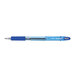 A Zebra Jimnie blue gel pen with a smoked blue barrel.