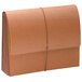 A brown file folder with a string.