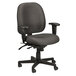 A black Eurotech office chair with wheels and arms.