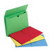 A Smead legal size expansion wallet with green and red file folders.