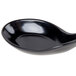 A black Thunder Group melamine spoon with a handle.