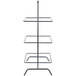 A gray powder coated iron 3-tier square riser stand.