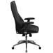 A black Flash Furniture high back office chair with armrests and a chrome base.