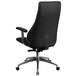A Flash Furniture black leather high back office chair with chrome wheels.