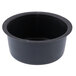 A black round Matfer Bourgeat mini cake pan with a black rim.