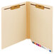 A Smead manila folder with 2 fasteners and straight cut tabs.