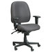 A black Eurotech office chair with wheels.