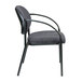 A charcoal Eurotech Dakota curved arm chair with black arms and frame.