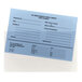 A Smead clear self-adhesive poly pocket with a blue check request inside.