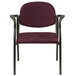 A Eurotech Dakota burgundy arm chair with black frame and armrests.