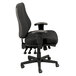 A Eurotech Dove Black fabric mid back office chair with arms and wheels.