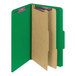 A green Smead SafeSHIELD legal size file folder with a black border.