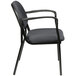 A black Eurotech Dakota arm chair with a gray cushion and black arm rests.