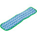 A green and blue Rubbermaid HYGEN microfiber wet mop pad with a blue and green pattern.