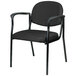 A black Eurotech Dakota arm chair with a metal frame.