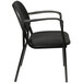 A Eurotech Dakota black arm chair with black armrests.