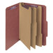 A brown Smead legal size classification folder with three folders inside.
