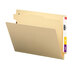 A Smead letter size classification file folder with a tab on the side and a label.