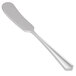 A close-up of a Libbey Cortland stainless steel butter knife with a flat handle.