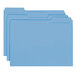 A group of Smead blue file folders.