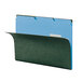 A Smead letter size file folder with a blue tab.
