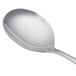 A Libbey stainless steel soup spoon with a silver handle.