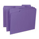 Purple Smead letter size file folders with 1/3 cut tabs.