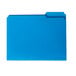 A blue Smead file folder with a white background.