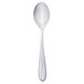A Libbey stainless steel teaspoon with a curved handle.