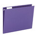 Smead 64072 Letter Size Hanging File Folder - 1/5 Cut Repositionable Poly Tab, Purple - 25/Box Main Thumbnail 2