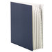 A navy blue Smead desk file folder with white paper and numbered tabs.