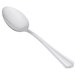 A Libbey stainless steel serving spoon with a silver handle.