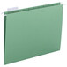 A bright green Smead file folder with white repositionable poly tabs.