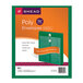 A package of 5 green Smead poly envelopes with string tie closures.