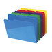 A row of Smead waterproof poly file folders in assorted colors.