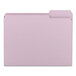 A lavender Smead file folder with 1/3 cut tabs.