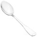 A World Tableware stainless steel dessert spoon with a silver handle.