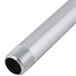A close-up of a T&S stainless steel riser pipe.