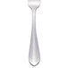 A Libbey stainless steel dessert fork with a silver spoon on top.
