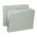 Three Smead letter size file folders with gray and green sides.