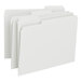 Three white Smead letter size file folders with 1/3 cut assorted tabs.