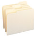 A close-up of Smead Manila file folders with 1/3 cut tabs.